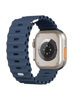 Color Fans Soft Silicone Ocean Sports Strap Compatible Apple Watch 41mm 40mm 38mm for Men Women, Adjustible Watch Band for Apple Watch SE/Series 9/8/7/6/5/4/3/2/1 - Abyss Blue  - Image 2