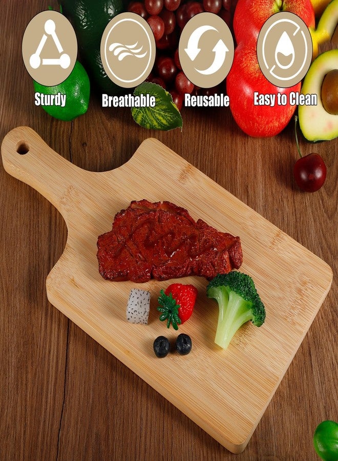 Dyrfolm 10 Pcs Wood Cutting Board with Handle, 10.62 x 5.9 Inch Bamboo Cutting Board Bulk,Wood Chopping Boards for Cheese,Pizza,Bread, Charcuterie, Fruit, Vegetables - Image 3
