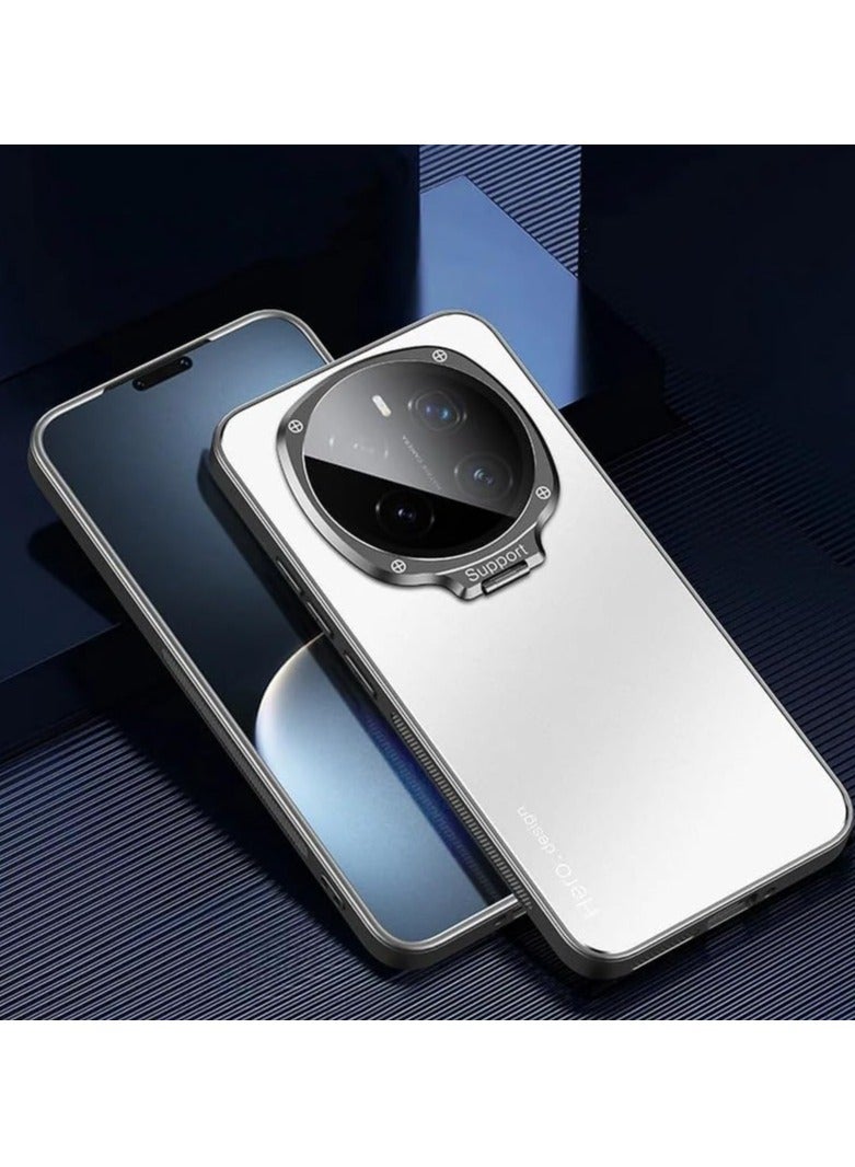 VKL Case Compatible with Honor Magic 7 Pro, Ultra-thin Matte Hard PC Phone Case for with Camera Lens Cover, [Support Magnetic Car Holder] Case with Stand for Honor Magic 7 Pro (Silver)