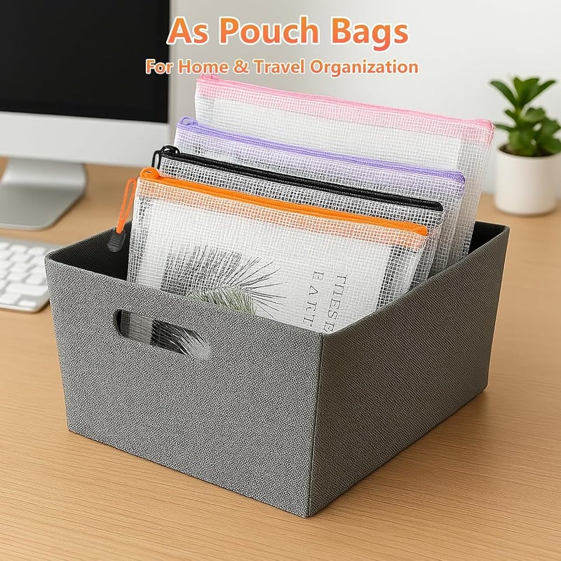 SINKDA A3 Plastic Zip Wallets - 12PCS A3 Zip Lock Bags, Waterproof File Folders for School/Office Travel, Receipts Storage, Cosmetics, Cross Stitch, Puzzles & Games (A3-12Pcs) - Image 5