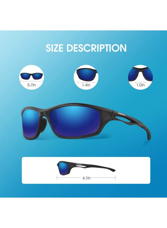 Duduma Polarized Sports Sunglasses for Men Women Running Cycling Fishing Golf Driving Shades Sun Glasses Tr90 (black matte frame with blue lens) - Image 4
