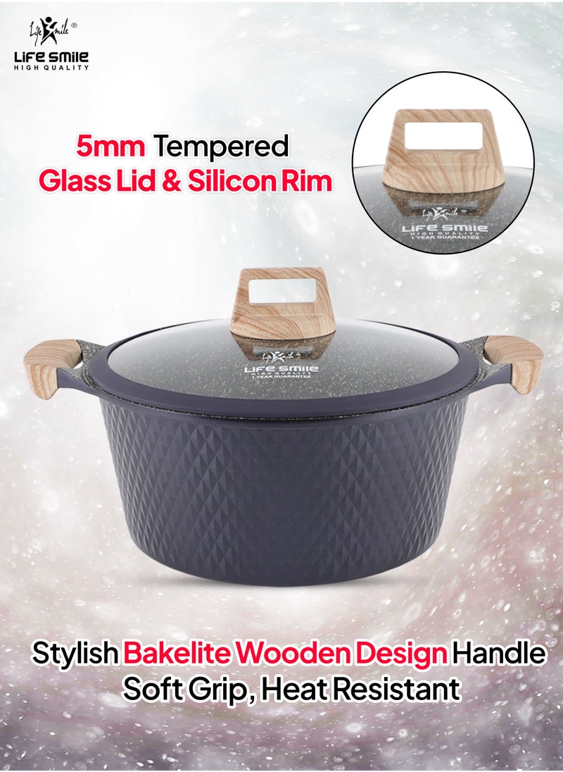 Life Smile - Cookware Set 11 pieces - LIFE SMILE Pots and Pans set Granite Non Stick Coating 100% PFOA FREE, Induction Base Cooking Set include Casseroles & Shallow Pot & Silicone Utensils (Purple) - Image 1