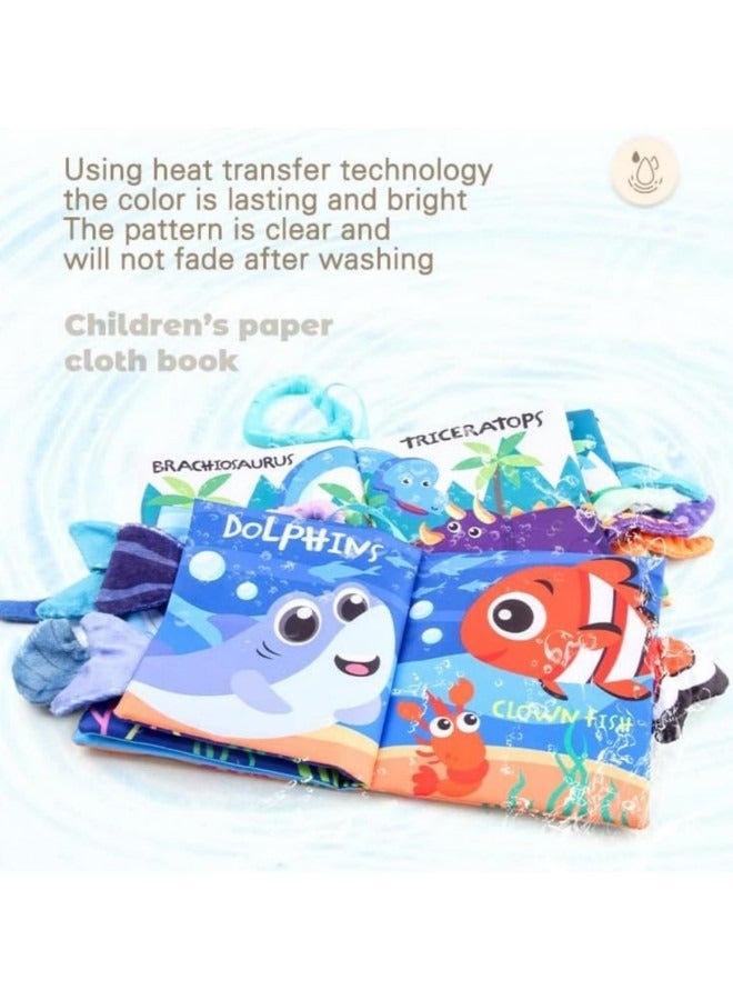 GGEROU 4Pcs Tail Cloth Book Toy,Soft Cloth Toddlers Book Toy,Toddlers Book Fabric with Animal Tail,Colorful Fabric Toddlers Learning Book,Touch Feel Sensory Cloth Crinkle Soft Books  - Image 4