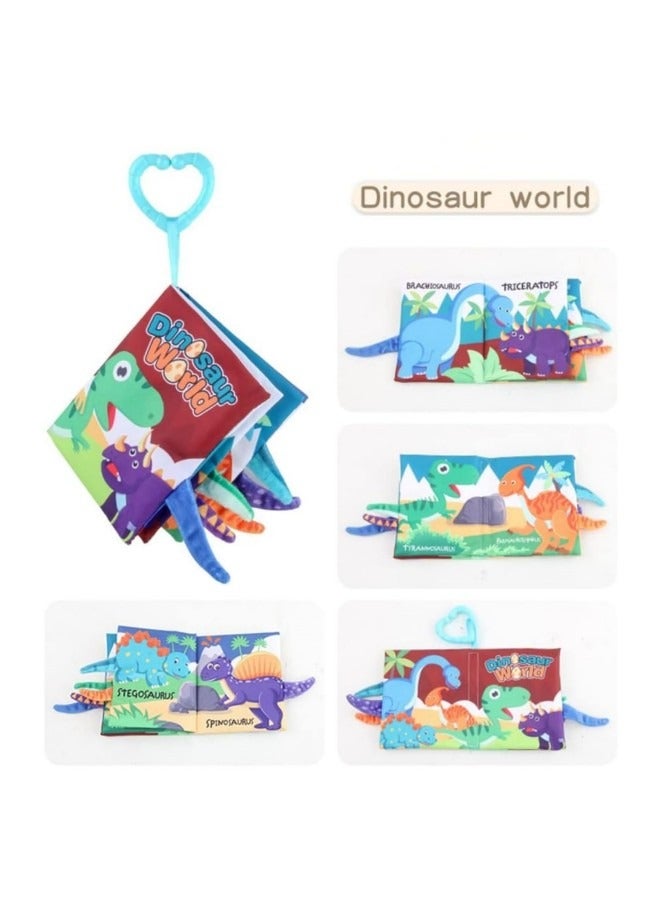 GGEROU 4Pcs Tail Cloth Book Toy,Soft Cloth Toddlers Book Toy,Toddlers Book Fabric with Animal Tail,Colorful Fabric Toddlers Learning Book,Touch Feel Sensory Cloth Crinkle Soft Books  - Image 2