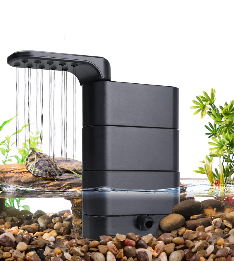hygger 150GPH Turtle Filter with 2 Sponges Bio Ball, 3-in-1 Water Circulation Draining Bio Filtration Amphibian Tank Filter 5 to 35 Gallon for Reptile Frog - Image 1