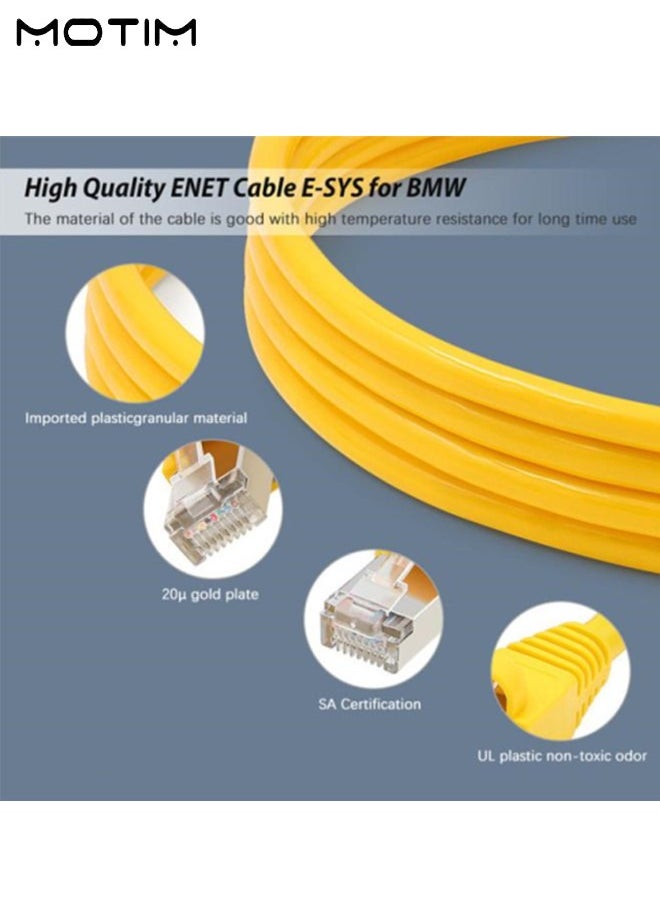 موتيم - محول ENET OBD2 مع كابل Ethernet Rj45 يعمل مع كابل I-COM E-SYS، E-SYS ICOM لـ BMW ENET، كابل الترميز والتشخيص مع كابل Ethernet - Image 1