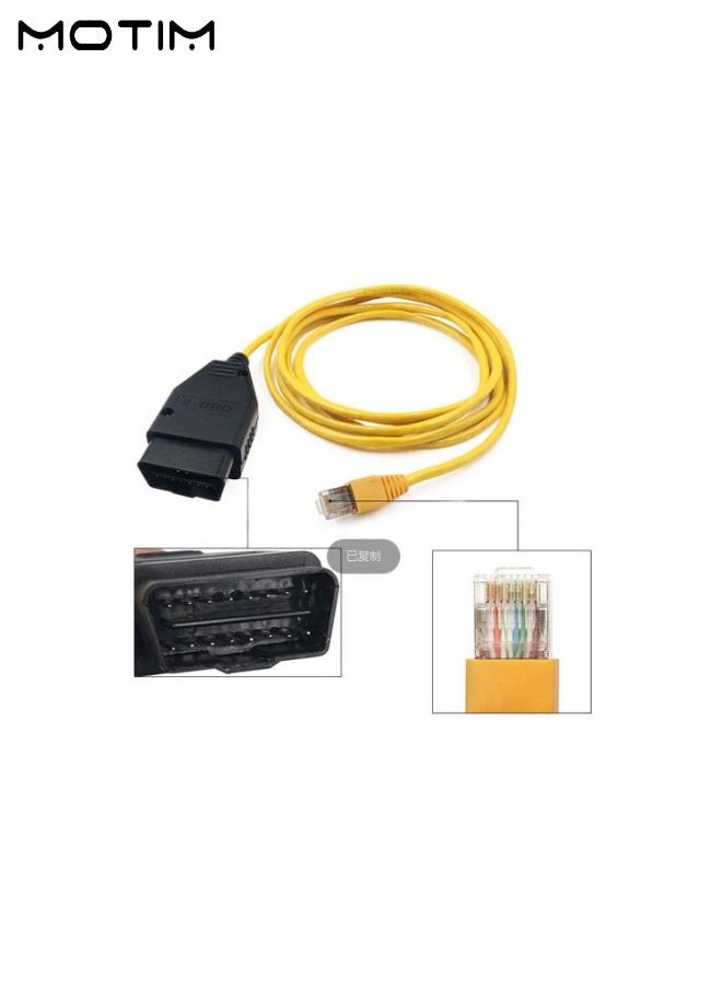 موتيم - محول ENET OBD2 مع كابل Ethernet Rj45 يعمل مع كابل I-COM E-SYS، E-SYS ICOM لـ BMW ENET، كابل الترميز والتشخيص مع كابل Ethernet - Image 1