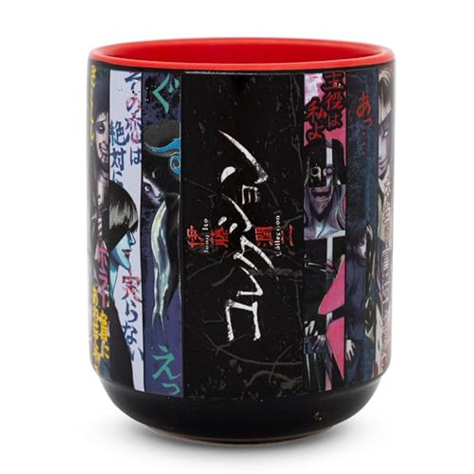 Silver Buffalo Junji Ito Panel Poster Asian-Style Ceramic Tea Cup | Traditional Japanese-Inspired Mug Without Handle | Holds 9 Ounces