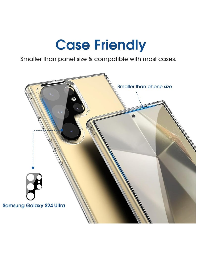 Amfilm - amFilm Auto-Alignment OneTouch for Samsung Galaxy S24 Ultra Screen Protector 6.8'' + Camera Lens Protector, Tempered Glass, Fingerprint Unlock, 30 seconds Installation, Case Friendly, Anti-Scratch 2+2 - Image 1