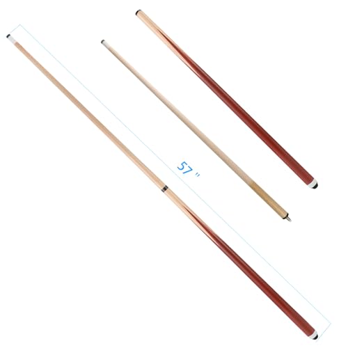 HMQQ 58" 2-Pieces Pool Cue Stick with Coffee Color and 13mm Leather Tip Weight 20OZ (Coffee Color 58" Set of 2 20OZ) - Image 3