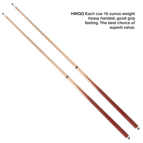 HMQQ 58" 2-Pieces Pool Cue Stick with Coffee Color and 13mm Leather Tip Weight 20OZ (Coffee Color 58" Set of 2 20OZ) - Image 2