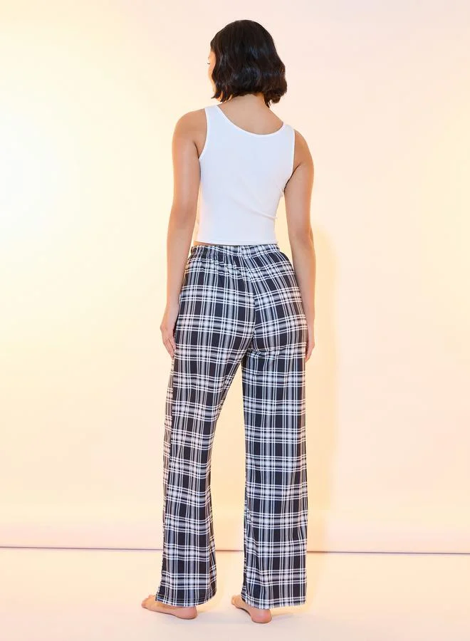 Take Two Cat Print Embroidery Sleeveless Cami & Pyjama Set