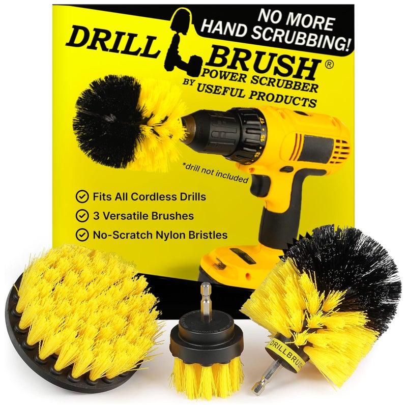 Drillbrush Drill Brush Attachment Set for Bathroom Cleaning â€“ Power Scrubber Brush Kit for Tub, Tile, Shower, and Grout â€“ All-Purpose Household Cleaning Brushes for Drill - Electric Grout Cleaner Kit - Image 1