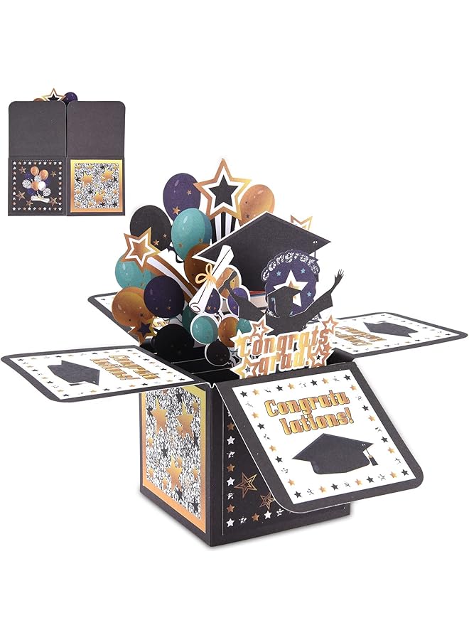 erorex Graduation Pop Up Card Handmade 3D Greeting Card With Envelope For College University High School Graduate Congratulations Graduation Gifts Card - Image 1