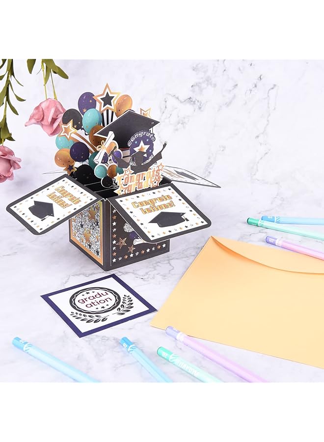 erorex Graduation Pop Up Card Handmade 3D Greeting Card With Envelope For College University High School Graduate Congratulations Graduation Gifts Card - Image 4
