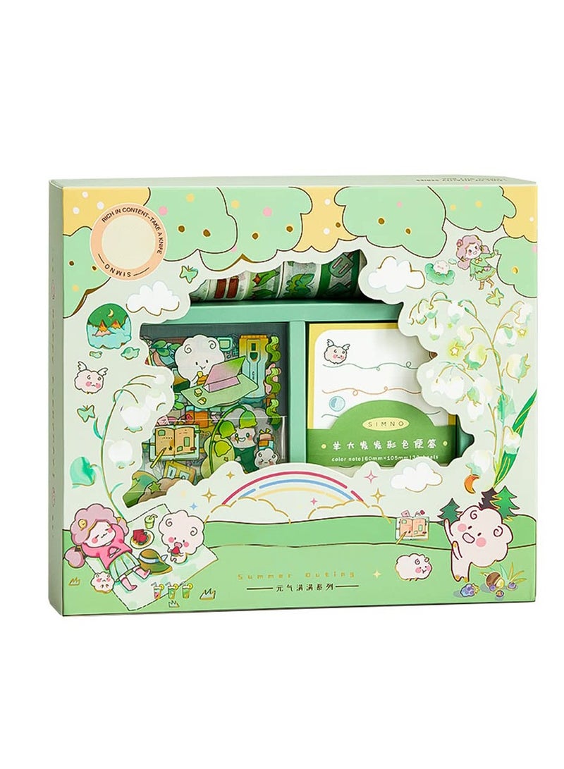 Excefore مجموعة ملصقات مذكرة شريط ووشي لطيفة، تغليف هدايا، مستلزمات جمالية، مخططات، دفتر يوميات - Image 1