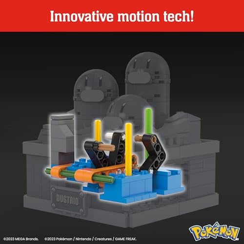 Mega Brands MEGA Pokémon Building Toys Set Mini Motion Dugtrio with 350 Pieces, Pop Up Motion, 5 Inches Tall, for Adult Collectors - Image 4