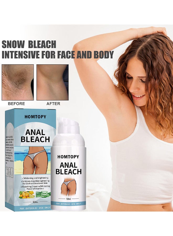 HOMTOPY Bleach Cream For Private Part Underarm Whitening, Dark Skin Bleaching Cream For Dark Spots, Face And Body Skin Lightening Bleaching Cream For Intimate Areas Brightening, 30ML - Image 4