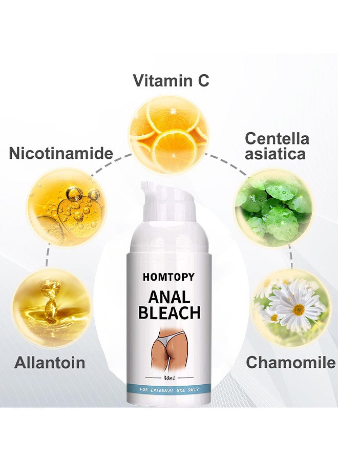 HOMTOPY Bleach Cream For Private Part Underarm Whitening, Dark Skin Bleaching Cream For Dark Spots, Face And Body Skin Lightening Bleaching Cream For Intimate Areas Brightening, 30ML - Image 2