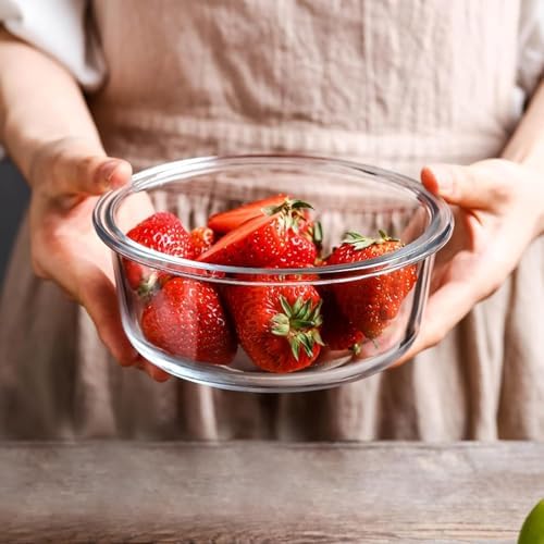 Femora Femora Borosilicate Glass Containers for Kitchen | 1 Year Warranty |Container Boxes for Storage with Air Vent Lid,Microwave Safe (Set of 7-Rentangular-400ml,620ml, Round-380ml & 580ml).  - Image 4
