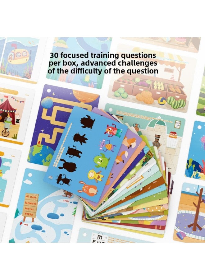 Pinwheel Concentration Training Card Erasable Find Different Attention Training Logical Thinking Educational Toys 3 +-Color:[New] Stage 1-writing Into A Line  - Image 4