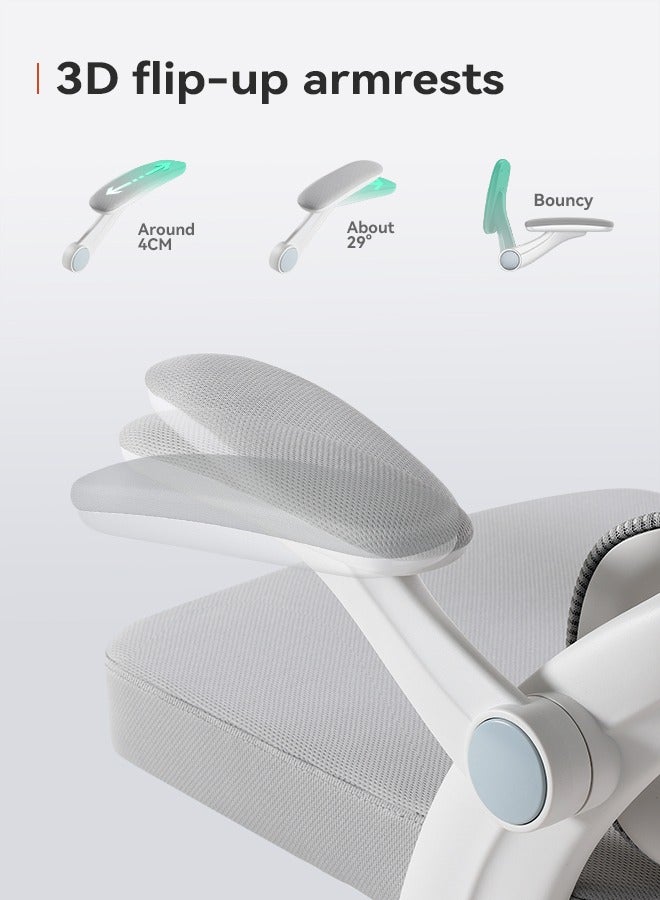 SIHOO SIHOO M102C-M102Ergonomic Office Chair, Computer High Back Chair with Dual Back Design - Individual Lumbar Pillow, 3D Armrests, Adjustable Headrest and Comfortable Thick Cushion (White))  - Image 4