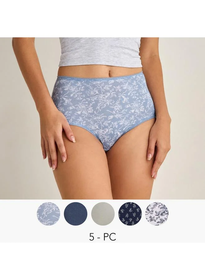 سبلاش فيڤ طقم من  سراويل داخلية نسائية قصيرة متنوعة بخصر مطاطي