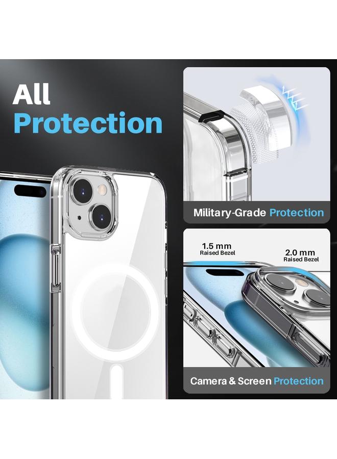 إيروريكس جراب هاتف ماج سيف شفاف 3 في 1 لهاتف آيفون 15 بلس مع غشاء شاشة + غشاء عدسة خلفية - Image 2