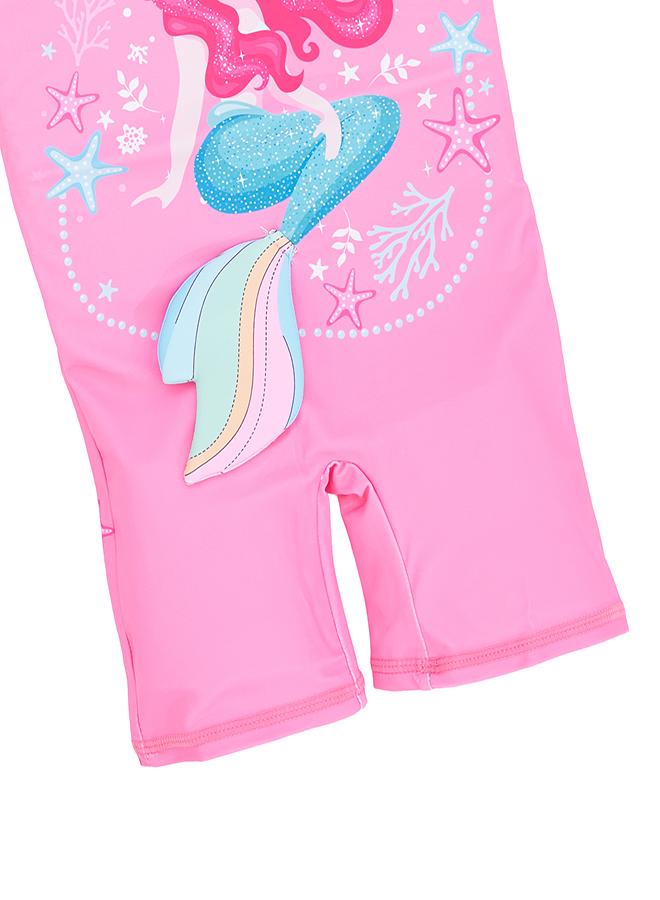 بيبي كلو رومبر سباحة بناتي وردي حورية البحر قطعتين - Image 5