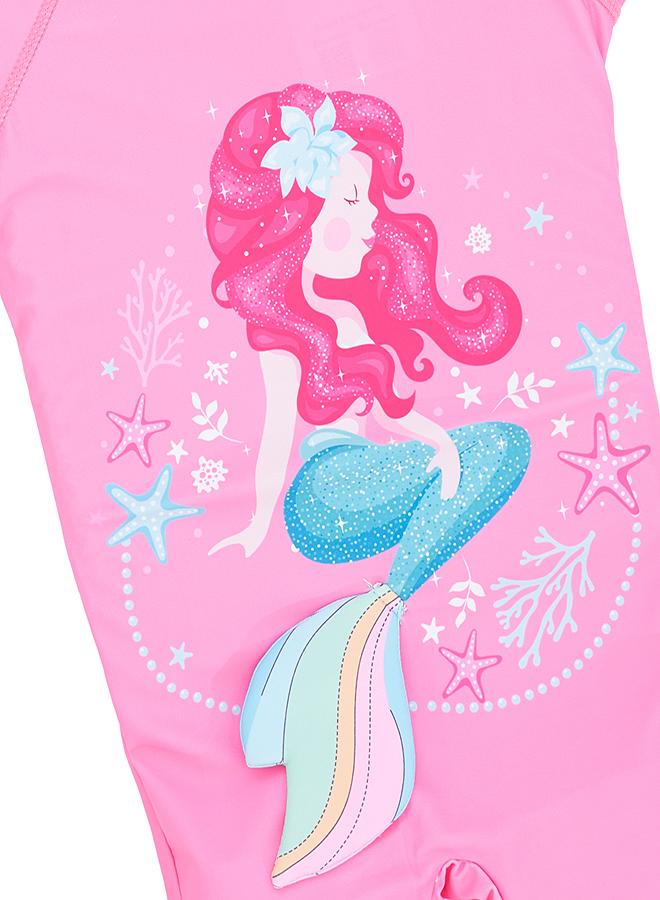 بيبي كلو رومبر سباحة بناتي وردي حورية البحر قطعتين - Image 4