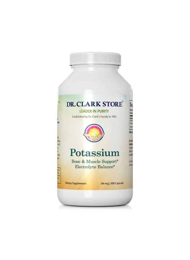 Dr Clark Store Potassium, Bone & Muscle Support Supplement, 108mg, 100 Gelatin Capsules - Image 1