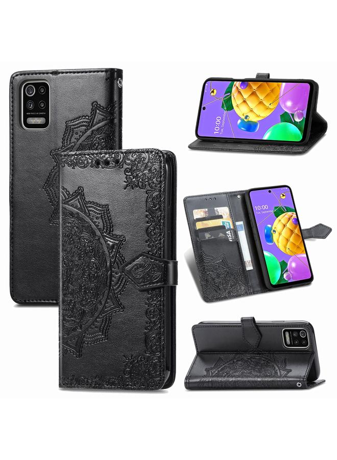S-TOP Case For LG K52 Mandala Flower Embossed Horizontal Flip Leather Case with Holder & Three Card Slots & Wallet & Lanyard - Image 1