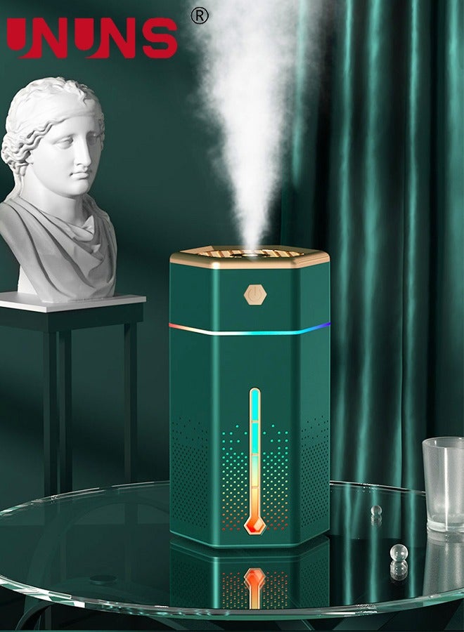 UNUNS Humidifiers For Bedroom,1L Cool Mist Humidifier With 7 Color Night Lights,USB Powered Aroma Diffuser,Car Air Humidifier,Quiet Humidifier,Portable Desk Humidifier,Auto Shut-Off Air Vaporizer,Green  - Image 3