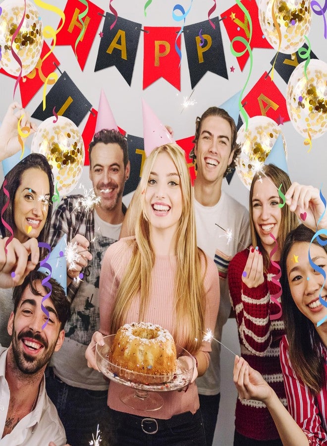 لافتة عيد ميلاد سعيد باللونين الأحمر والأسود اللامعين من DVKKHD مع بالون، لافتة عيد ميلاد سعيد مضحكة للنساء، زينة عيد ميلاد لامعة للخلفية، لافتة عيد ميلاد معلقة على الحائط، علم، لوازم حفلات عيد الميلاد - Image 4