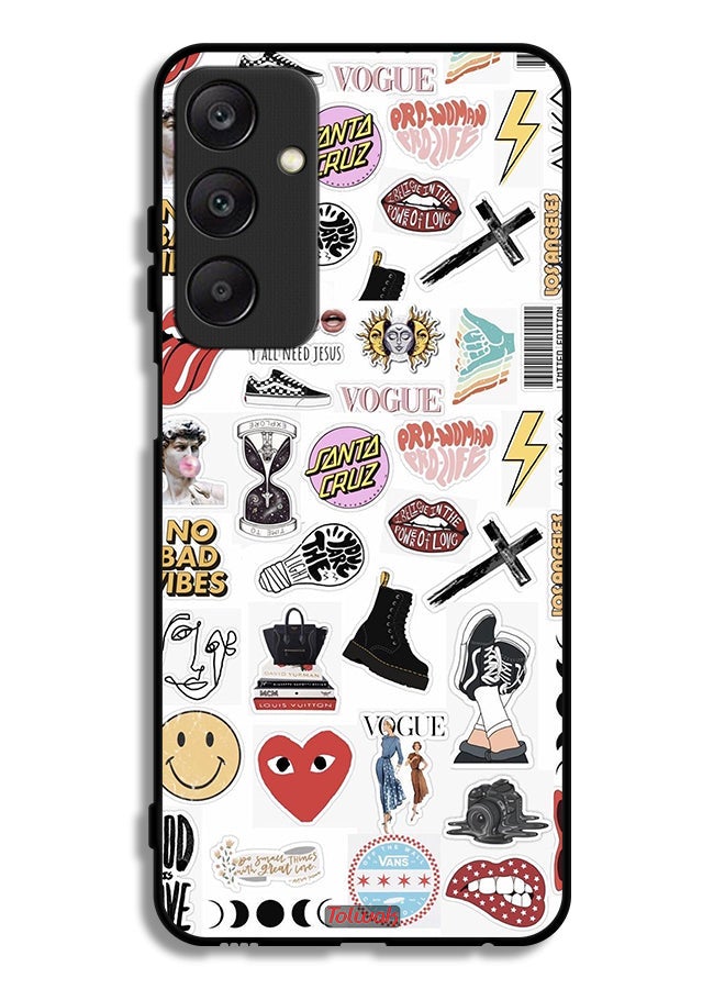 Tolwak Samsung Galaxy A25 5G Protective Case Cover No Bad Vibes Stickers - Image 1