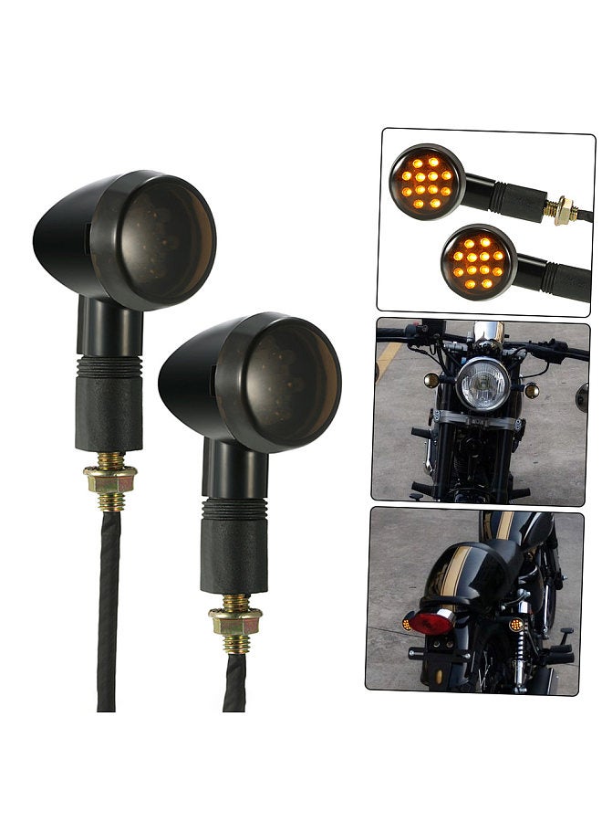 Generic One Pair of Motorcycle LED Turn Signal Light for Cafe Racer Custom Universal  - Image 3