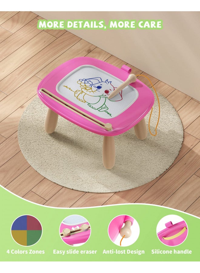 Kikapabi Magnetic Drawing Board, Doodle Board for Toddlers Toys Age 1-2, Magnetic Writing Board, Preschool Learning and Educational Toys for 1 2 3 Years Old Girl Boy Gift for Birthday, Christmas(Rose Red) - Image 5