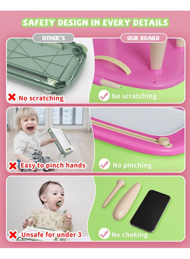 Kikapabi Magnetic Drawing Board, Doodle Board for Toddlers Toys Age 1-2, Magnetic Writing Board, Preschool Learning and Educational Toys for 1 2 3 Years Old Girl Boy Gift for Birthday, Christmas(Rose Red) - Image 3