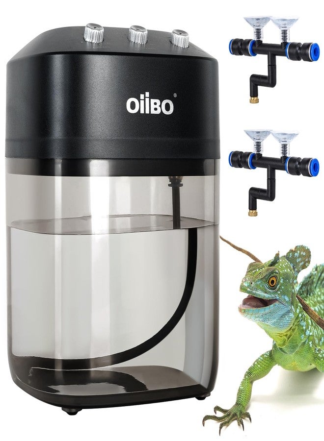 Oiibo Reptile Mister Fogger, 2.2L Solo Adjustable Starter Mister for Reptile Terrariums, Programmable Misting System with High Pressure Silent Pump & 2PCS Nozzles for Reptiles Amphibians - Image 1