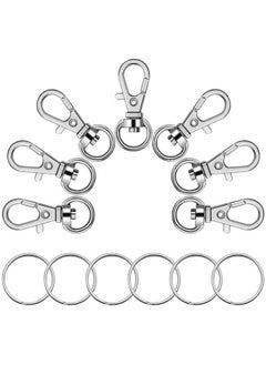 Oubaka 20Pcs Swivel Snap Hook Set,Stainless Steel Swivel Snap Hooks With Durable Metal Split Key Rings Jewelry Velvet Pouches For Diy Craft,Pet Chains,Dog Tie-Out Cable, Split Ring,Bird Feeders And More  - Image 1