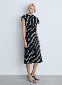 MANGO Striped Print Midi Dress  - Image 1