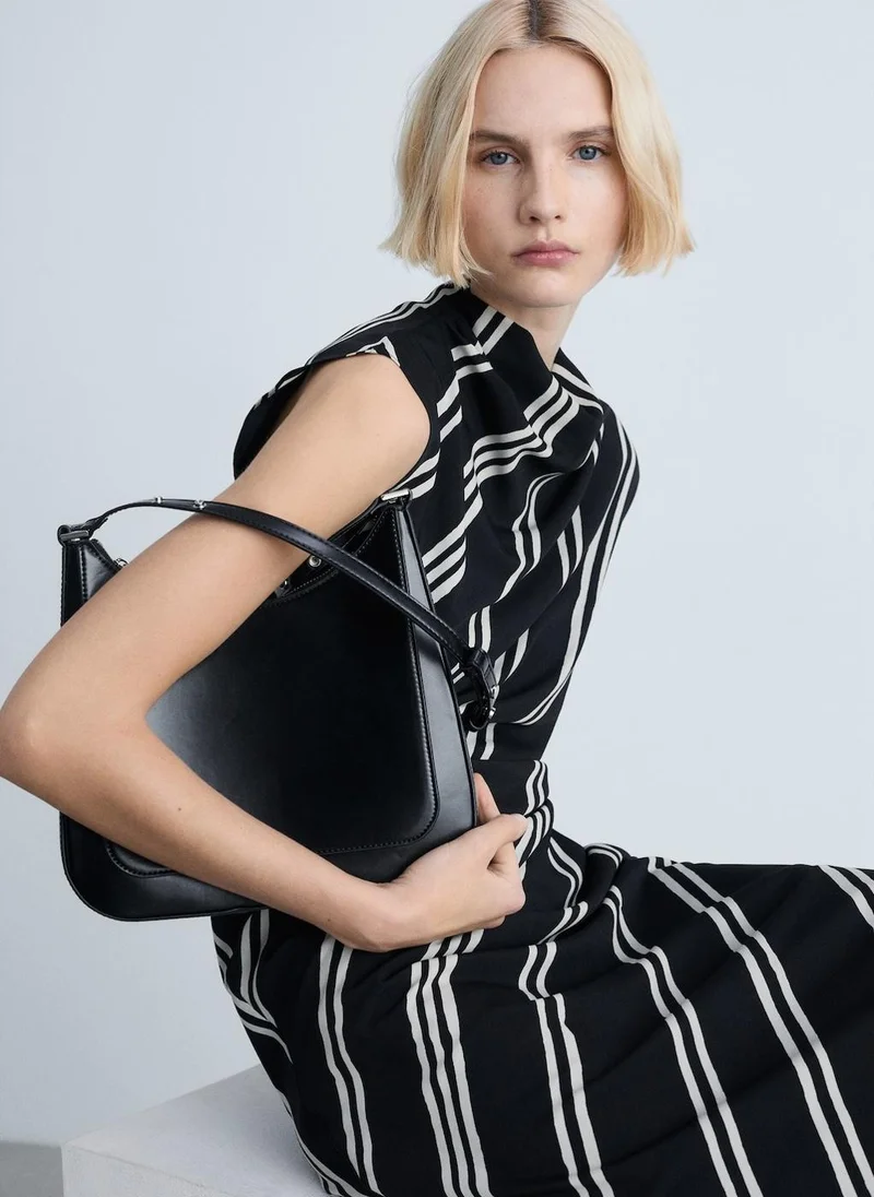 MANGO Striped Twist Dress