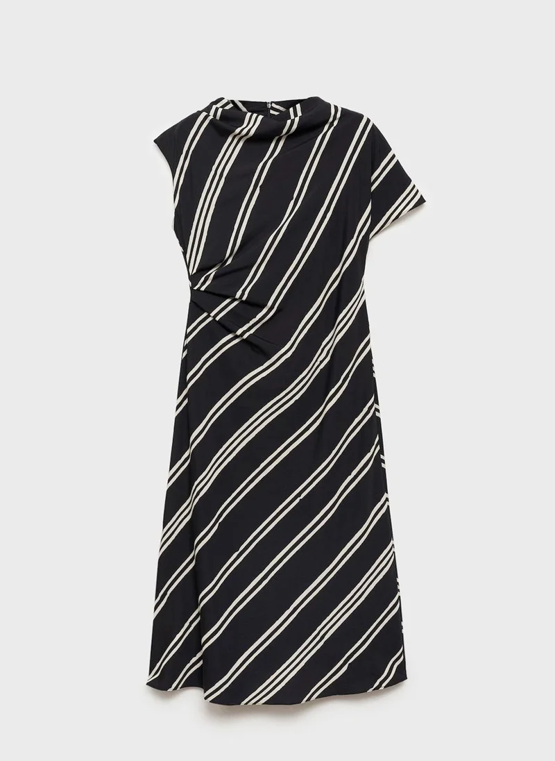 MANGO Striped Twist Dress