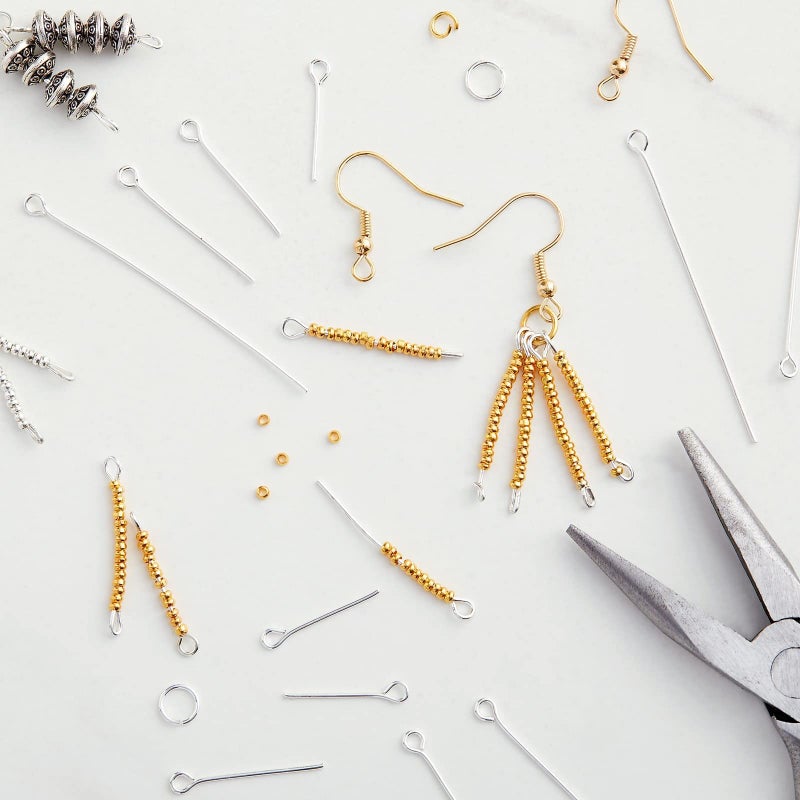 Bright Creations لوازم صنع المجوهرات دبابيس العين - 20 قياس، فضة مطلية بالبلاتين، 1200 قطعة، 8 أطوال (0.63-1.97 بوصة) - صنع المجوهرات بنفسك وصنع الأقراط مع نهاية حلقة لروابط العنق - Image 2