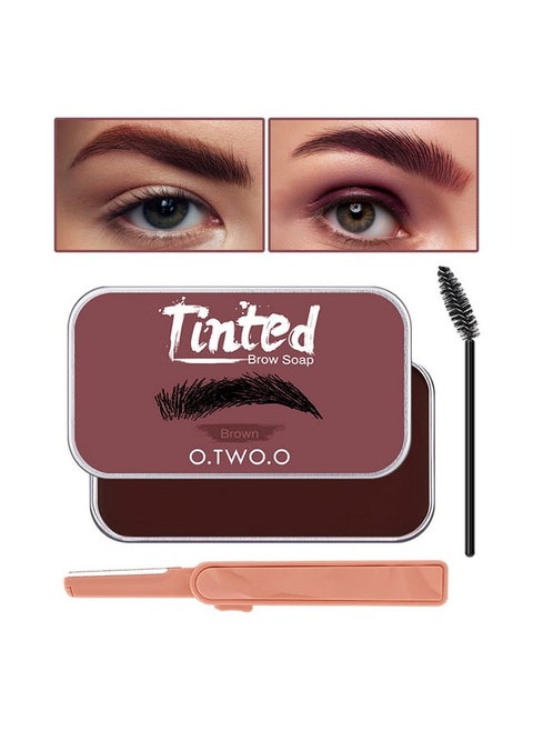 Tinted Eyebrow Soap Kit, Brow Styling Soap Long Lasting Hold Eyebrow Soap Wax Long Lasting Waterproof Clear Brow Gel For Eyebrow Makeup Soap Brows Kit Dark Brown