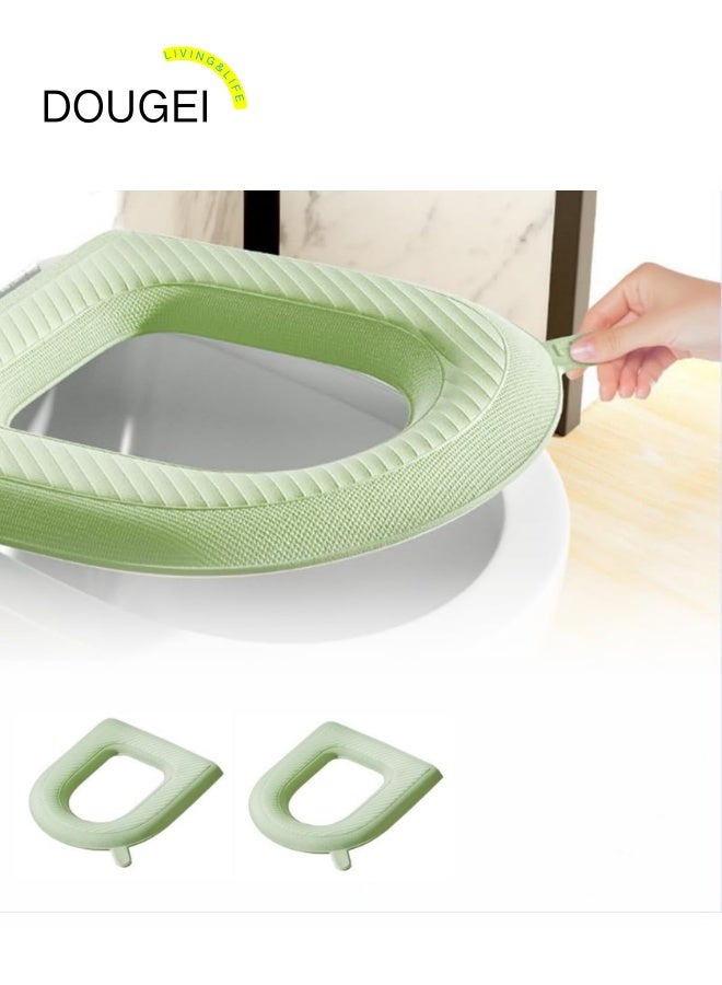 دوغي قطعتان من وسائد مقعد المرحاض EVA مقاومة للماء، غطاء مبطن قابل للغسل للمنزل والفندق - Image 1