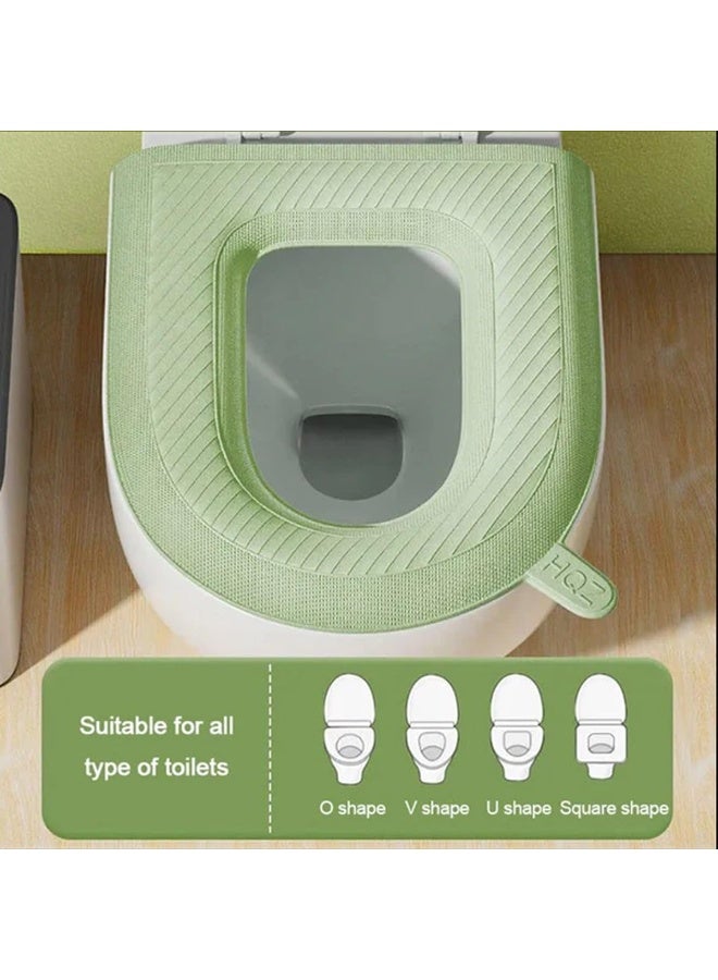 دوغي قطعتان من وسائد مقعد المرحاض EVA مقاومة للماء، غطاء مبطن قابل للغسل للمنزل والفندق - Image 3
