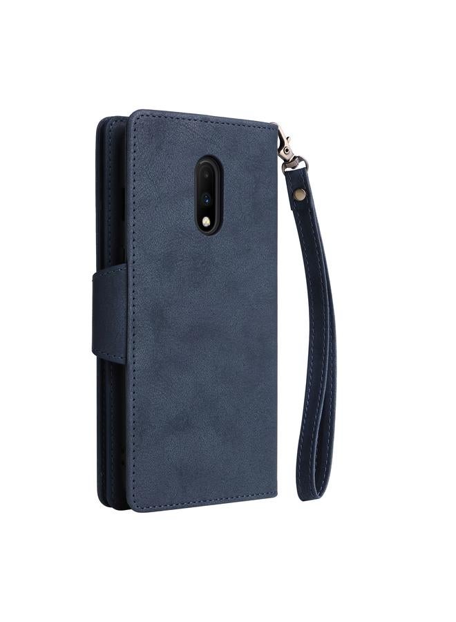 اس-توب جراب هاتف OnePlus 7 Rivet Buckle 9 Cards ثلاثي الطي من الجلد - Image 3