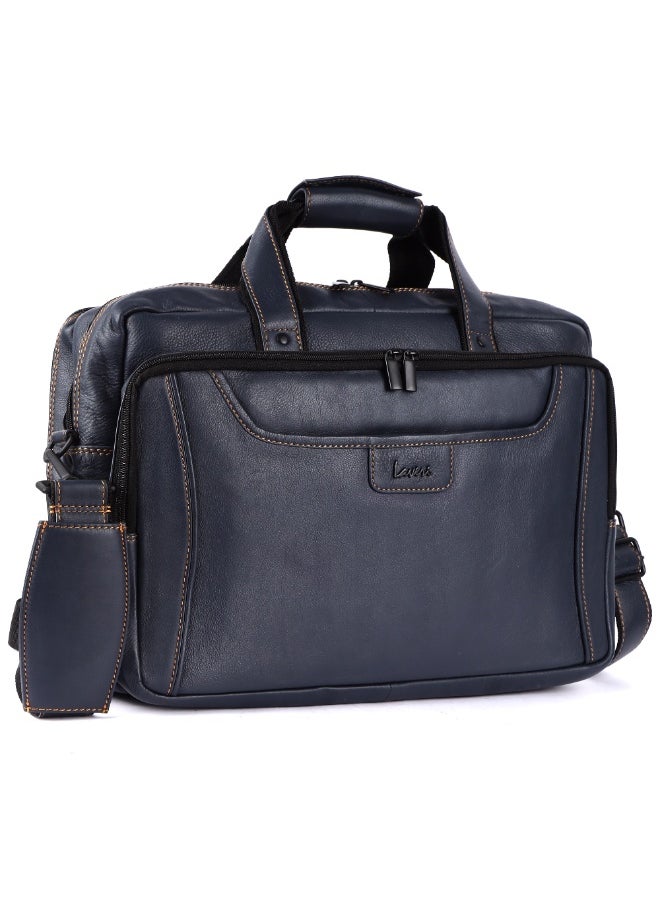 LAVERI LEATHER LAVERI Laptop Bag for Men - Leather Messenger Bag for Office - Fits up to 15 Inch Laptop - Shoulder Bag with Multiple Compartments - Executive Leather Bag for Work/Travel/Casual  - 2818  - Image 1