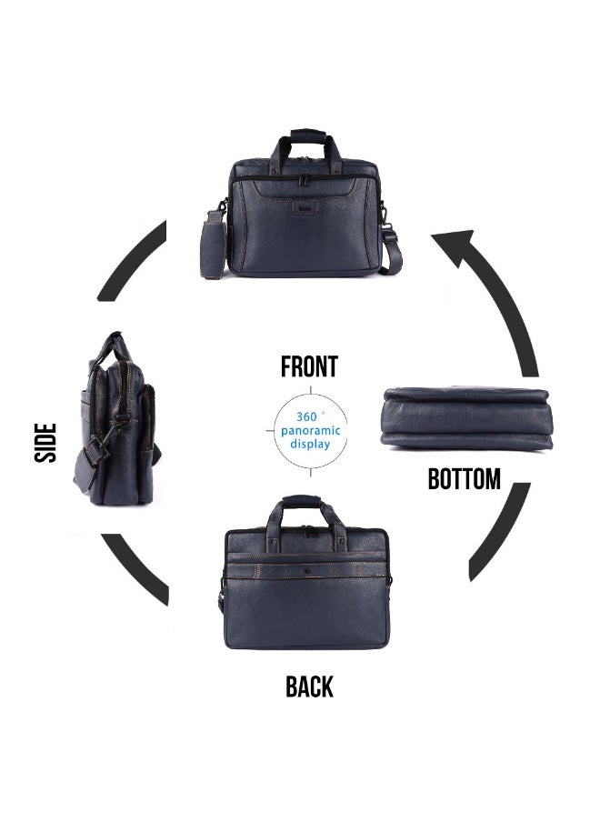 LAVERI LEATHER LAVERI Laptop Bag for Men - Leather Messenger Bag for Office - Fits up to 15 Inch Laptop - Shoulder Bag with Multiple Compartments - Executive Leather Bag for Work/Travel/Casual  - 2818  - Image 4